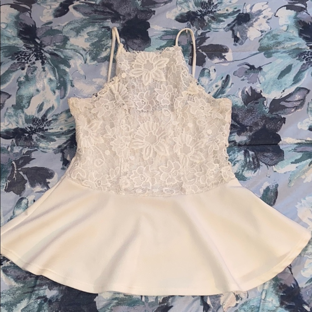 Lace white top